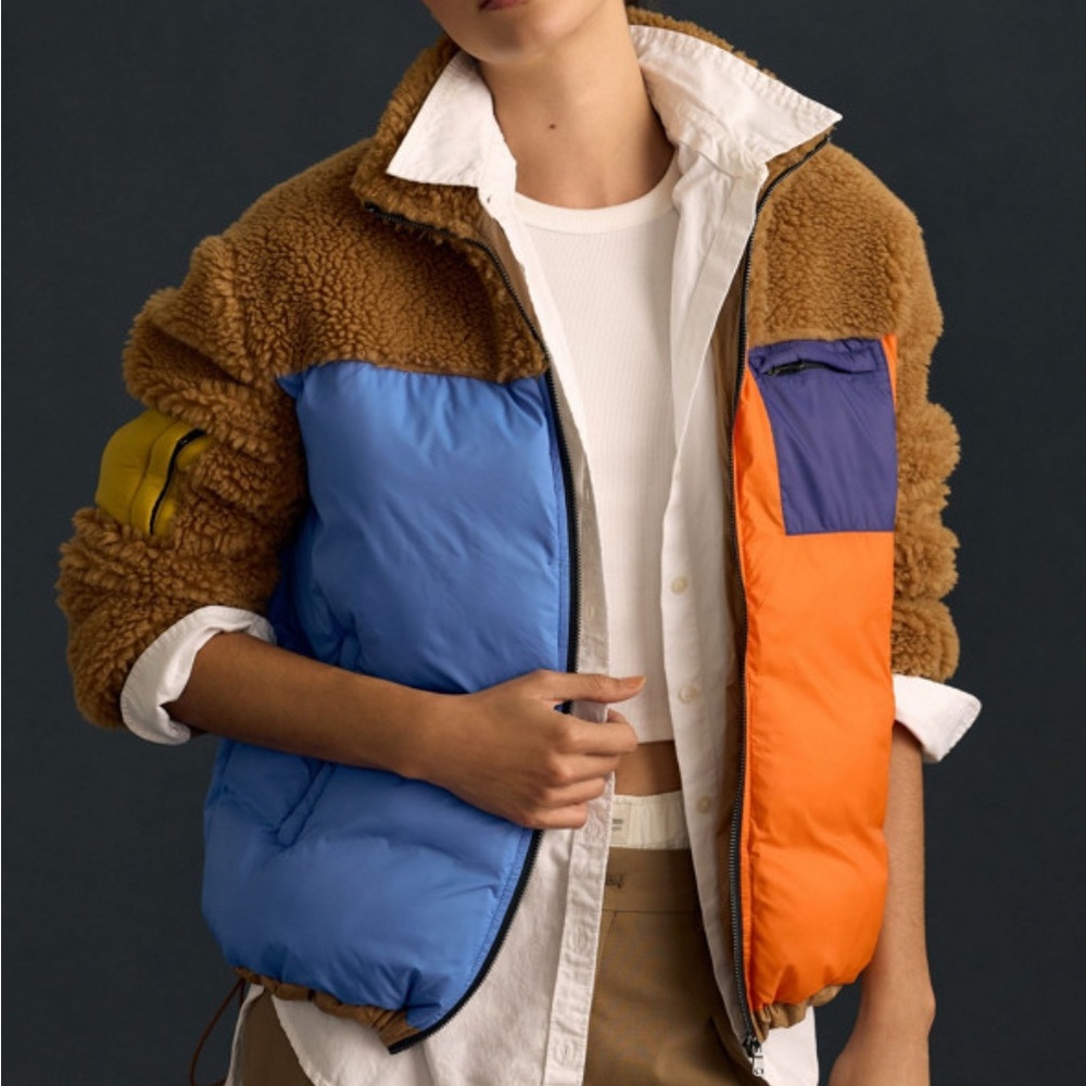Anthropologie by Kule Krispie Colorblock Fleece Jacket